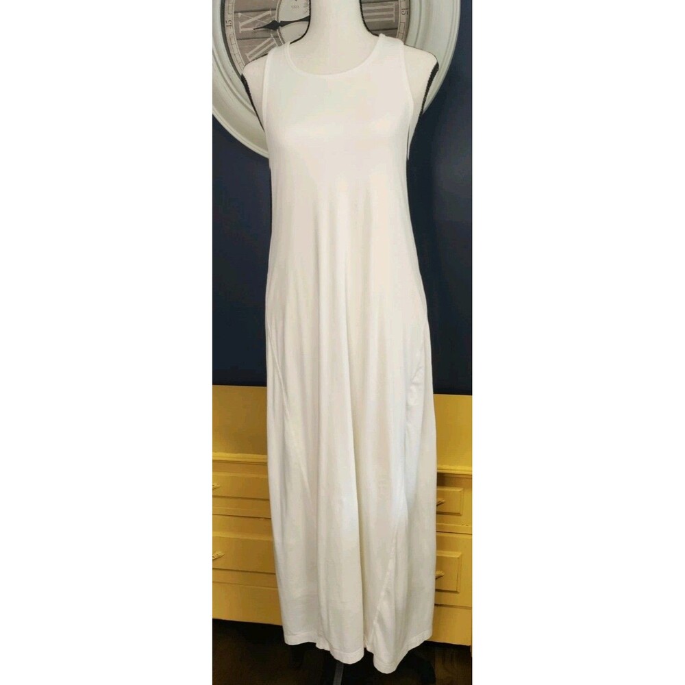 Alala Tank Dress Size M White Athleisure Jersey Mesh Racerback Sleeveless Pima